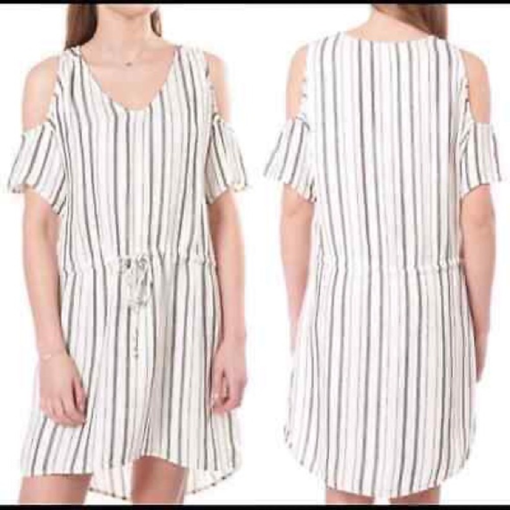 Cloth & stone cotton/linen stripe dress large